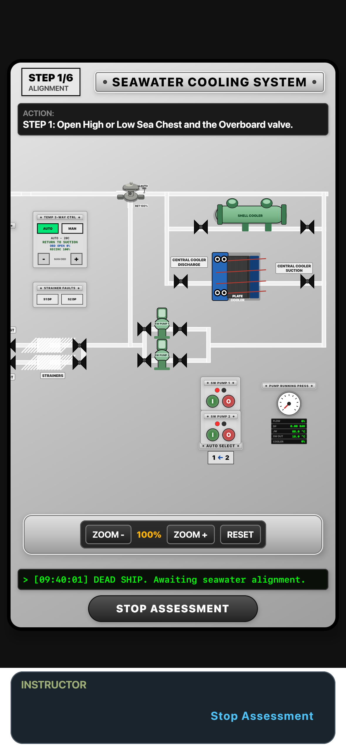 Seawater cooling system P and ID diagram